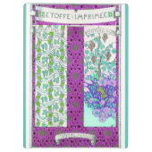 アールヌーボーグレープフィンフローラヴィンテージパープルティール(緑がかった色) クリップボード (裏面)