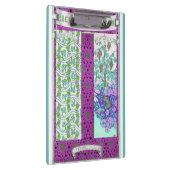 アールヌーボーグレープフィンフローラヴィンテージパープルティール(緑がかった色) クリップボード (右)