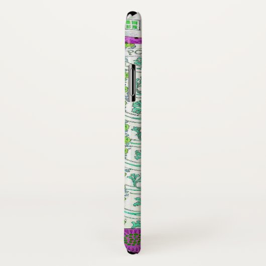 アールヌーボーグレープフィンフローラヴィンテージパープルティール（緑がかった色） Case-Mate iPhoneケース (裏面/右)