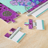 アールヌーボーグレープフィンフローラヴィンテージ紙co ジグソーパズル (側面)