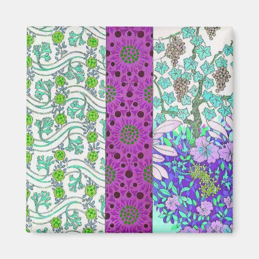 アールヌーボーグレープフィンフローラヴィンテージ エレガント マグネット (正面)