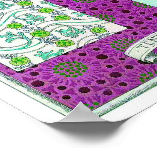 アールヌーボーグレープフィンフローラヴィンテージ ポスター (角)