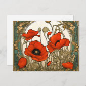 アールヌーボーケシの花 ポストカード (正面/裏面)