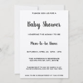 アールヌーボーコウノトリ赤ちゃんシャワーテンプレート 招待状 (裏面)