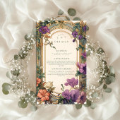 アールヌーボーゴールデンアーチ結婚フローラ エンクロージャーカード