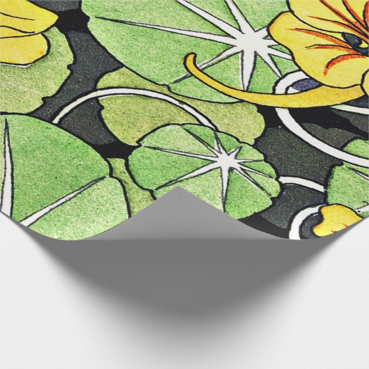 アールヌーボーゴールデンイエローナスタジウムパターン ラッピングペーパー (角)