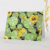 アールヌーボーゴールデンナスタジウムパターン カード (黄色い花)