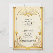 アールヌーボーゴールデン結婚式招待状 招待状 (正面)