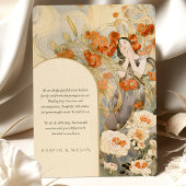 アールヌーボーサンキューカードポピー赤 招待状