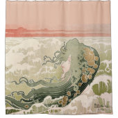 アールヌーボーザウェーブバイアンリプリバットリヴェモン シャワーカーテン (正面)