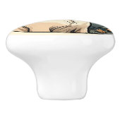 アールヌーボーシャム猫 セラミックノブ (側面)