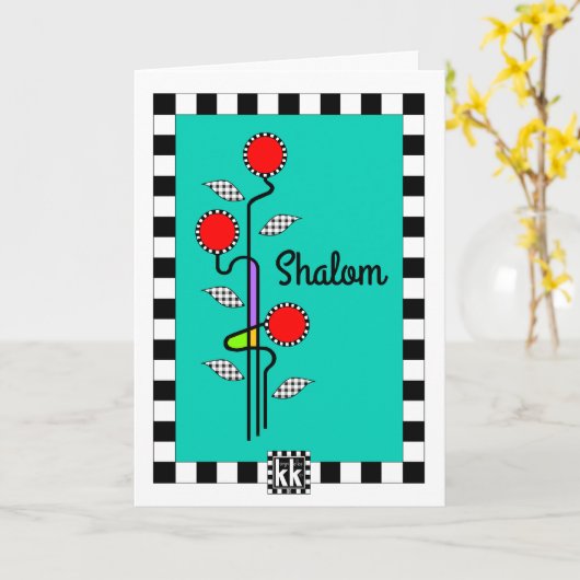 アールヌーボーシャロームグリーティングカード カード (黄色い花)