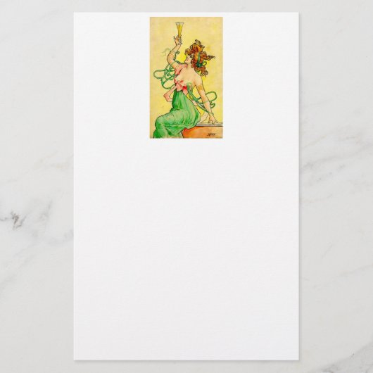 アールヌーボーシャンパインレディ 便箋 (正面)