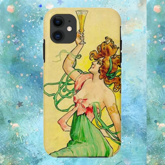 アールヌーボーシャンパン女 Case-Mate iPhoneケース