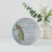 アールヌーボーシルバーメタリックピーコックティーパーティー 招待状 (スタンド正面)