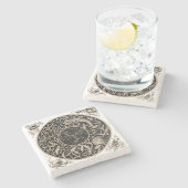 アールヌーボーシーシェル&フィッシュバイアントン・シーダー ストーンコースター (横)