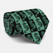 アールヌーボーシーホースタイ – 緑 ネクタイ (ロール)