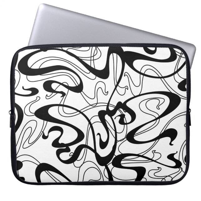 アールヌーボーシームレスパターン。Curlテクスチャをビントで ラップトップスリーブ (正面)