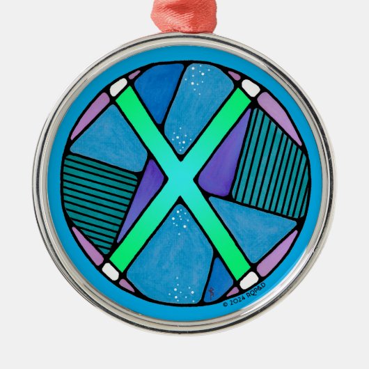 アールヌーボージェボルーン メタルオーナメント (正面)