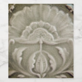 アールヌーボージャゲンスチル花タイルデザイン茶 ワインラベル (シングルラベル)