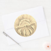 アールヌーボージャゲンストスティフラータイル金ゴールドクリーム ラウンドシール (封筒)