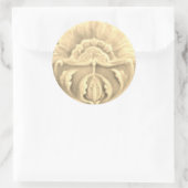 アールヌーボージャゲンストスティフラータイル金ゴールドクリーム ラウンドシール (バッグ)