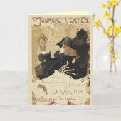 アールヌーボージャーナルのグリーティングカード カード (黄色い花)