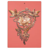 アールヌーボージュエルフローラ真鍮エレガント クリップボード (裏面)