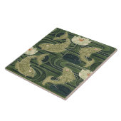 アールヌーボージュゲンドスティルポンドフィッシュグリーン タイル (側面)