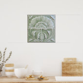 アールヌーボージュゲンドスティール花瓦クラックフィニッシュ ポスター (キッチン)