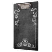 アールヌーボースエードエレガントルシルバーグレーロータス クリップボード (左)
