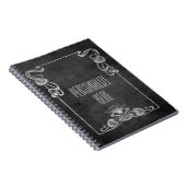 アールヌーボースエードエレガントルシルバーグレーロータス ノートブック (右側)