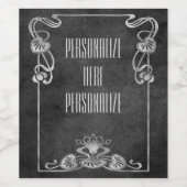 アールヌーボースエードエレガントルシルバーグレーロータス ワインラベル (シングルラベル)