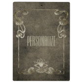 アールヌーボースエードエレガント金ゴールド褐蓮 クリップボード (裏面)