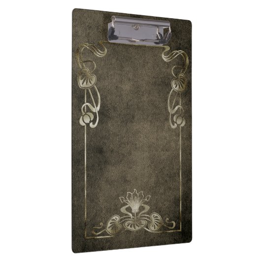 アールヌーボースエードエレガント金ゴールド褐蓮 クリップボード (右)