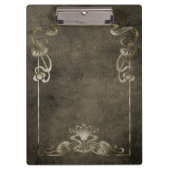 アールヌーボースエードエレガント金ゴールド褐蓮 クリップボード (正面)