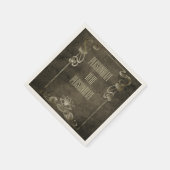 アールヌーボースエードエレガント金ゴールド褐蓮 スタンダードカクテルナプキン (角)