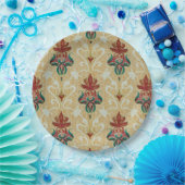 アールヌーボースタイリッシュチューリップリーフBBQガーデンパーティー ペーパープレート (パーティー)