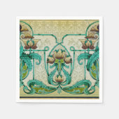 アールヌーボースタイルアカンサスブーケフラワーズデザート スタンダードカクテルナプキン (正面)