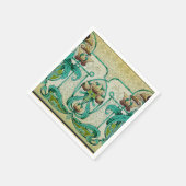 アールヌーボースタイルアカンサスブーケフラワーズデザート スタンダードカクテルナプキン (角)