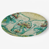 アールヌーボースタイルアカントゥスリーフブーケフラワーズ ペーパープレート (アングル)