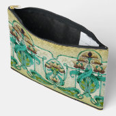 アールヌーボースタイルアカントスブーケフラワーメイクアップ アクセサリーポーチ (見開き)