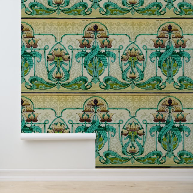 アールヌーボースタイルアカントスブーケフラワーモチーフ 壁紙 (アプリケーション)