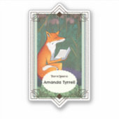 アールヌーボースタイルキツネ読ズa本プレート シール (正面)