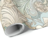 アールヌーボースタイルシーシェル反復パターン ラッピングペーパー (ロールコーナー)