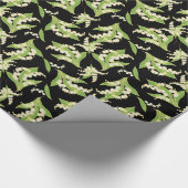 アールヌーボースタイルジフトラップ、リリーオンブラック ラッピングペーパー (角)