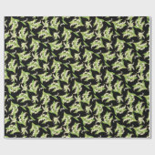 アールヌーボースタイルジフトラップ、リリーオンブラック ラッピングペーパー (フラット)