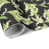 アールヌーボースタイルジフトラップ、リリーオンブラック ラッピングペーパー (ロールコーナー)