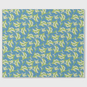 アールヌーボースタイルジフトラップ、リリーオンブルー ラッピングペーパー (フラット)