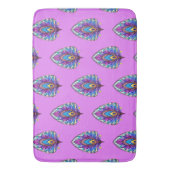 アールヌーボースタイルステンドグラス孔雀フェザー バスマット (正面縦)